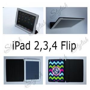 Ipad 2 / 3 / 4 Flip Case - Black Trellis Pattern -..
